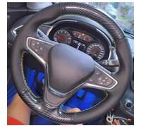 VBCXGV Car Steering Wheel Cover Carbon Black Leather Hand-Stitched, For Chevrolet Cruze Cavalier Equinox Blazer Malibu