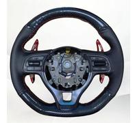 VBCXGV Car Steering Wheel Cover Carbon Black Leather Hand-Stitched Interior, For Sportage KX5 2016-2019 Kia K5 Optima 2016-2018