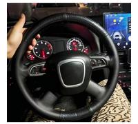 VBCXGV Car Steering Wheel Cover Hand Sewing Black Carbon Black Leather, For Audi A3 8V Sportback A4 B8