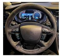 VBCXGV Car Steering Wheel Cover Hand Sewing Black Suede Interior Accessories, For Ford Taurus 2015-2017