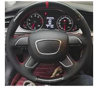 VBCXGV Car Steering Wheel Cover Hand Sewing Carbon Black Leather, For Audi A3 A4L Q3L Q5L A6L Q7 S3 A8L A5 A7 TT