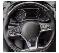 VBCXGV Car Steering Wheel Cover Hand Sewing Carbon Black Leather, For Nissan Kicks X-TRAIL March Rogue