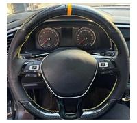 VBCXGV Car Steering Wheel Cover Hand Sewing Carbon Black Leather, For Touran Up New Passat B8 Tiguan