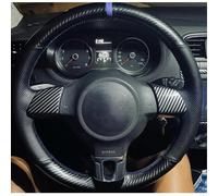 VBCXGV Carbon Black Leather Car Steering Wheel Cover Hand Sewn, For Golf 6 Mk6 Polo Sagitar Bora Santana Jetta MK5