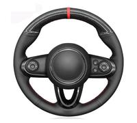VBCXGV Carbon Black Leather Car Steering Wheel Cover Hand Sewn, For Mini Cooper Coupe Clubman Countryman 2014-2020