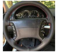 VBCXGV Hand Sewing Black Leather Car Steering Wheel Cover Accessories, For E46 318i X5 E53 325i E39