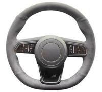 VBCXGV Hand Sewing Black Suede Car Steering Wheel Cover Accessories, For Lynk & co 09 2021-2024