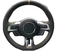 VBCXGV Hand Sewing Black Suede Car Steering Wheel Cover, For Ford Mustang 2015-2021 Mustang GT 2015-2021