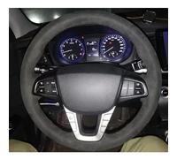 VBCXGV Hand Sewing Black Suede Car Steering Wheel Cover Interior Accessories, For Hyundai Mingtu 2021