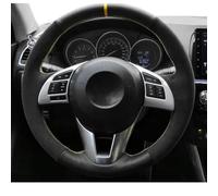VBCXGV Hand Sewn Black Leather Suede Car Steering Wheel Cover, For Mazda CX-5 CX 5 Atenza 2014 New 3 CX-3 2016 Scion iA 2016