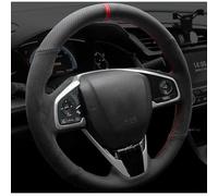 VBCXGV Hand Sewn Black Suede Leather Car Steering Wheel Cover, For Honda Civic 10 2016-2021 CR-V CRV 2017-2021 Clarity 2018-2021