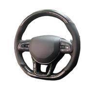 VBCXGV Hand Sewn Carbon Black Leather Car Steering Wheel Cover, For Lynk & Co 01 02 New Energy 03 05 06 2017-2023