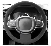 VBCXGV Hand-Stitch Car Steering Wheel Black Suede Cover Trim, For Volvo S60 V60 XC60 S90 V90 XC90 2016-2021