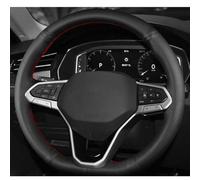 VBCXGV Hand-stitched Black Leather Car Steering Wheel Cover, For Atlas Golf 8 Mk8 Polo Jetta Passat B9 Tiguan Sharan