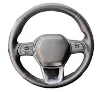 VBCXGV Hand-stitched Black Leather Car Steering Wheel Cover, For Honda Civic 11th CRV CR-V XRV