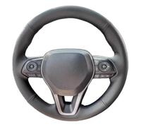 VBCXGV Hand-stitched Black Leather Car Steering Wheel Cover, For Toyota Avalon Camry Crown RAV4 2018-2022