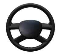 VBCXGV Hand-stitched Black Leather Car Steering Wheel Cover Interior, For Golf 5 (V) Touran 2003-2005 Polo FOX