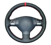 VBCXGV Hand-Stitched Black Leather Car Steering Wheel Cover Red Marker, For Suzuki Swift 2011 2012 2013