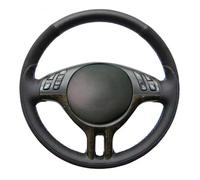 VBCXGV Hand-Stitched Black leather Suede Car Steering Wheel Cover Interior Accessories, For E39 E46 325i E53 X5