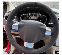 VBCXGV Hand-stitched Black Suede Car Steering Wheel Cover, For Ford Focus ST 2005 2006 2007-2012 Focus RS 2009 2010-2011