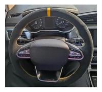 VBCXGV Hand-stitched Black Suede Car Steering Wheel Cover, For Geely Tugella Atlas Pro Binray Preface Galaxy L6 L7 GS