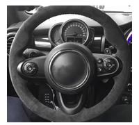 VBCXGV Hand-stitched Black Suede Car Steering Wheel Cover, For MINI JCW F56 Clubman Convertible Countryman 2014-2020
