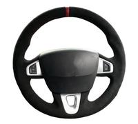 VBCXGV Hand-stitched Black Suede Car Steering Wheel Cover, For Renault Megane 3 (Coupe) RS 2010 2011 2012 2013 2014 2015 2016
