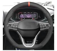 VBCXGV Hand-stitched Black Suede Car Steering Wheel Cover, For SEAT Leon IV Ateca Tarraco 2020-2022 Ibiza 6F Arona 2021-2022