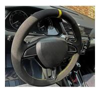VBCXGV Hand-stitched Car Steering Wheel Cover Black Suede, For Skoda Citigo Roomster Fabia Octavia Superb Karoq Rapid