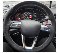 VBCXGV Hand-Stitched Car Steering Wheel Cover Carbon Black Leather, For Audi A4 (B9) Avant Allroad Q3 Q5 SQ5 Q7 SQ7 Q8 SQ8