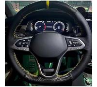 VBCXGV Hand-Stitched Car Steering Wheel Cover Carbon Black Leather, For Golf 7 6 MK7 MK6 MK5 NK4 NK3 MK2 Polo Passat B8