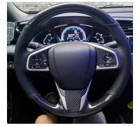 VBCXGV Hand-Stitched Car Steering Wheel Cover Carbon Black Leather, For Honda Civic 10 X CR-V CRV Clarity 2016-2022
