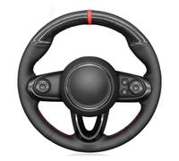 VBCXGV Hand-Stitched Carbon Black Leather Car Steering Wheel Cover, For Mini Cooper Coupe Clubman Countryman 2014-2020