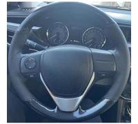 VBCXGV Hand-Stitched Carbon Black Leather Car Steering Wheel Covers, For Toyota RAV4 Corolla 2013-2019 Corolla iM