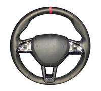 VBCXGV Hand-stitched Leather Car Steering Wheel Cover Red Marker, For Skoda Octavia 2017 Fabia Rapid Spaceback 2016 Superb