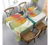 Vbcxza Colorful Dragonfly Print Rectangular Tablecloth 35x55in, Soft Peach Skin Fabric, Washable Table Cover