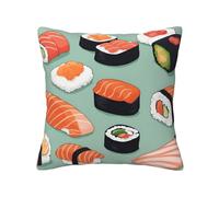 Vbcxza Delicious Sushi Print Throw Pillow Cover - Decorative Pillow Case For Couch, Sofa And Bed In Various Sizes