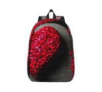 Vbcxza Falling Red Hearts Print Canvas Backpack,Medium And Small Sizes, Perfect For Hiking, Travel, And Everyday Use