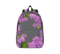 Vbcxza Framing Lilac Flowers In Blossom Print Canvas Backpack,Medium And Small Sizes, Perfect For Hiking, Travel, And Everyday Use