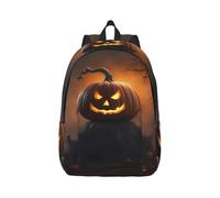Vbcxza Halloween Ghost Pumpkin Print Canvas Backpack,Medium And Small Sizes, Perfect For Hiking, Travel, And Everyday Use