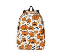Vbcxza Halloween Pumpkin Patterns Print Canvas Backpack,Medium And Small Sizes, Perfect For Hiking, Travel, And Everyday Use