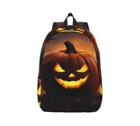 Vbcxza Halloween Pumpkin Print Canvas Backpack,Medium And Small Sizes, Perfect For Hiking, Travel, And Everyday Use