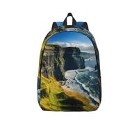 Vbcxza Ireland Outdoors County Clare The Cliffs Print Canvas Backpack,Medium And Small Sizes, Perfect For Hiking, Travel, And Everyday Use