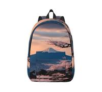 Vbcxza Japan Mount Fuji Landscape Print Canvas Backpack,Medium And Small Sizes, Perfect For Hiking, Travel, And Everyday Use