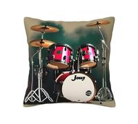 Vbcxza Jazz Drum Print Throw Pillow Cover - Decorative Pillow Case For Couch, Sofa And Bed In Various Sizes