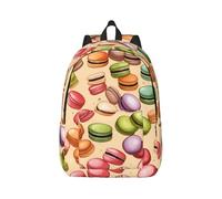 Vbcxza Macaron Biscuit Flavored Print Canvas Backpack,Medium And Small Sizes, Perfect For Hiking, Travel, And Everyday Use