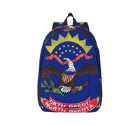 Vbcxza North Dakota State Flag Map Print Canvas Backpack,Medium And Small Sizes, Perfect For Hiking, Travel, And Everyday Use
