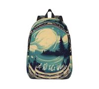 Vbcxza Not All Who Wander Are Lost Print Canvas Backpack,Medium And Small Sizes, Perfect For Hiking, Travel, And Everyday Use