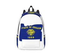 Vbcxza Oregon State Flag Map Print Canvas Backpack,Medium And Small Sizes, Perfect For Hiking, Travel, And Everyday Use