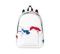 Vbcxza Panama Flag Map Print Canvas Backpack,Medium And Small Sizes, Perfect For Hiking, Travel, And Everyday Use